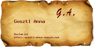 Gosztl Anna névjegykártya